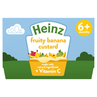 Heinz Fruity Banana Custard baby food 4 x 100g, UK version