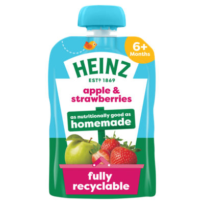 Heinz Apple & Strawberry Smooth Puree 6+ Months Baby Food 100g