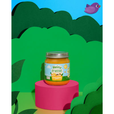 Heinz cheese and tomato pasta stars baby food jar 200g, UK version