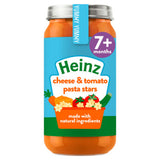 Heinz cheese and tomato pasta stars baby food jar 200g, UK version
