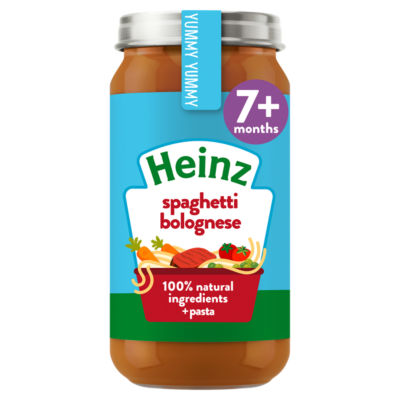 Heinz baby spaghetti bolognese jar 200g, UK version