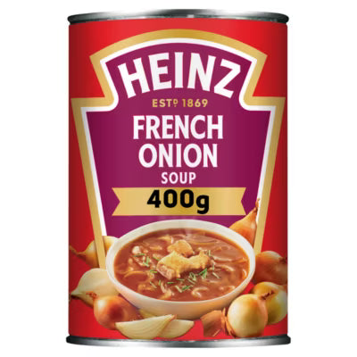 Heinz French Onion Soup with red wine 400g can, UK version