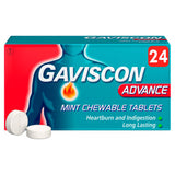 Gaviscon Advance Double Strength Mint Flavour Heartburn & Indigestion Tablets 24 tablets, UK version