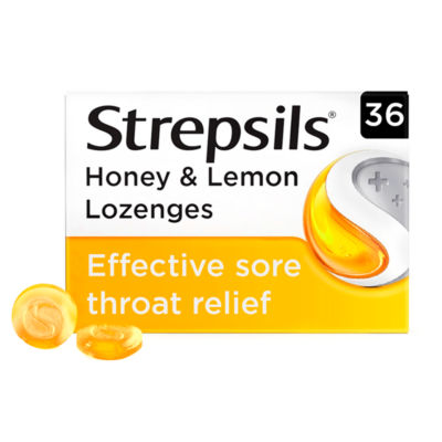 Strepsils honey and lemon lozenges x36 (British brand)