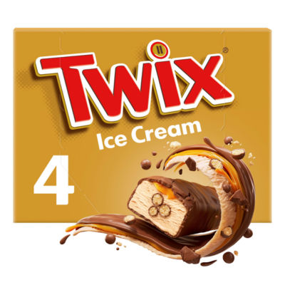 Twix chocolate caramel ice cream bars 4pk (British brand)