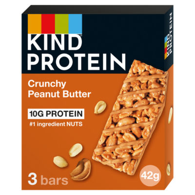 KIND protein bar crunchy peanut butter 3 x 42g, UK version