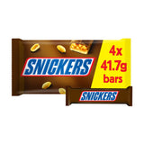 Snickers caramel, nougat, peanuts and milk chocolate snack bars multipack 4x41.7g (British brand)
