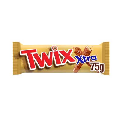Twix Xtra Milk Chocolate Biscuit Twin Bars 75g (British brand)