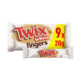 Twix Caramel & White Chocolate Fingers Biscuit Snack Bars Multipack 9 x 20g GOODS ASDA   