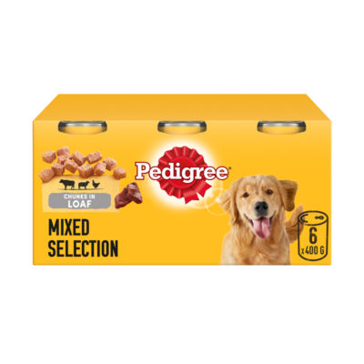 Pedigree dog food mixed loaf 6x400g, imported from the UK