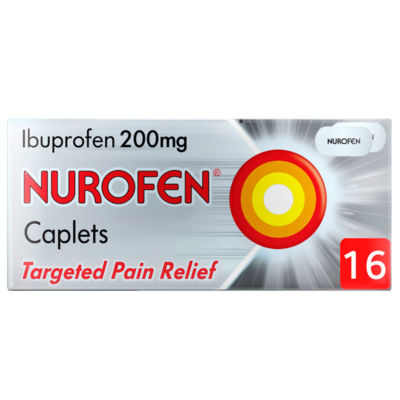 Nurofen 200mg Caplets 16 Caplets, imported from the UK