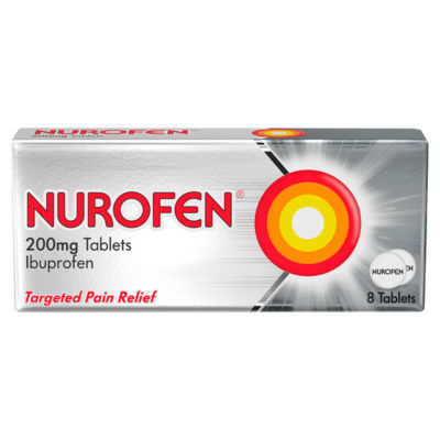 Nurofen 200mg Ibuprofen Tablets 8 Tablets, imported from the UK