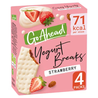 Go Ahead strawberry fruit yogurt breaks snack bars 142g multipack, UK version