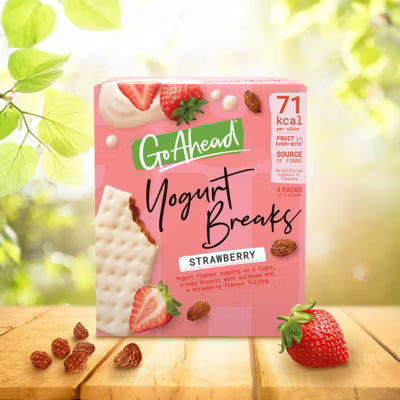 Go Ahead strawberry fruit yogurt breaks snack bars 142g multipack, UK version