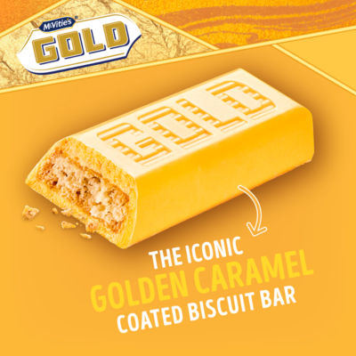 McVitie's Gold Caramel Biscuit Bars 14 Pack, imported from the UK