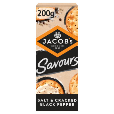 Jacob's Salt & Cracked Black Pepper Crackers 200g, UK version
