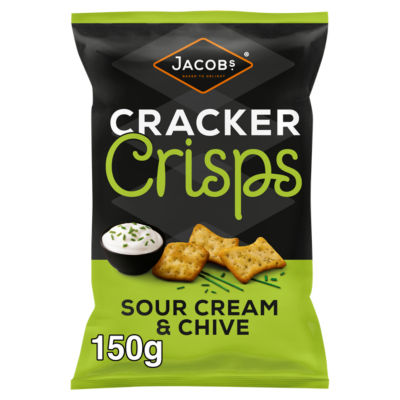 Jacob's cracker crisps sour cream and chive 150g, UK version