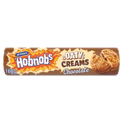 McVitie's Hobnobs Chocolate Cream Biscuits 160g, imported from the UK