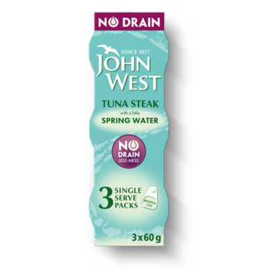 John West tuna steak with spring water 3x60g, UK version