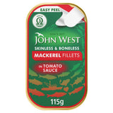 John West mackerel fillets in tomato sauce 115g, UK version