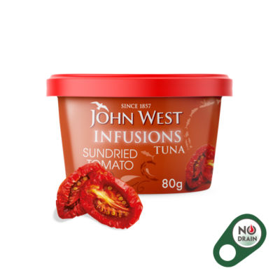 John West sundried tomato tuna infusions 80g, UK version