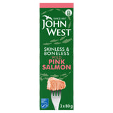 John West skinless and boneless wild pink salmon 3 x 80g, UK version