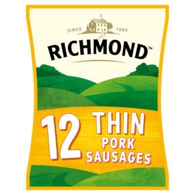 Richmond thin pork sausages 340g, imported from the UK
