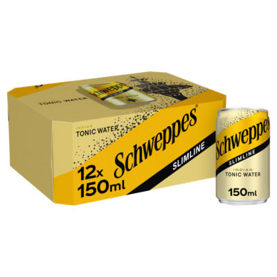 Schweppes Slimline Tonic Water 12 x 150ml cans (British brand)