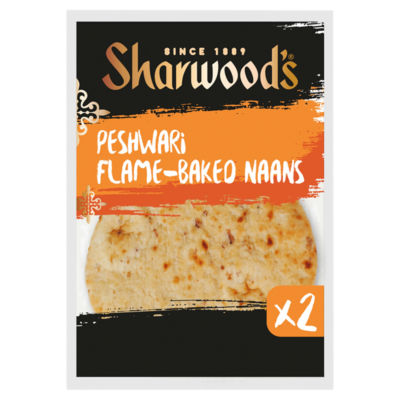 Sharwood's Peshwari Naanbrød Sultaniner Kokosnøtt Pakke med 2