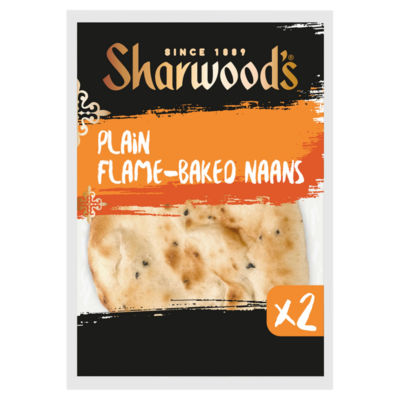 Sharwood's plain flame-baked naan bread 260g (British brand)