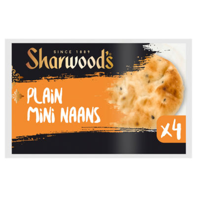 Sharwood's Plain Mini Naanbrød Pakke med 4