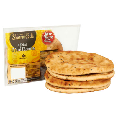 Sharwood's Plain Mini Naanbrød Pakke med 4