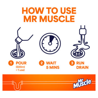 Mr Muscle sink and drain unblocker gel 500ml, imported from the UK