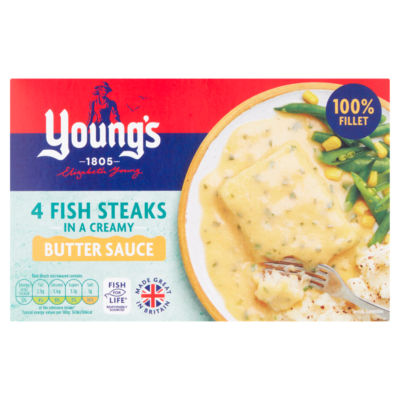 Young's fish steaks in creamy butter sauce 560g (British brand)