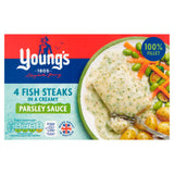 Young's 4 Fish Steaks Creamy Parsley Sauce 560g (British brand)