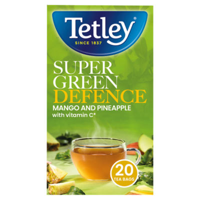 Tetley green tea bags with mango and pineapple 40g (British brand)