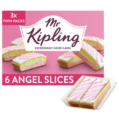 Mr Kipling angel cake slices 6 pack, imported from the UK