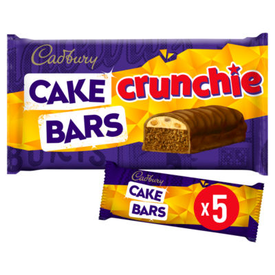 Cadbury milk chocolate crunchie cake bars 5 pack - British product