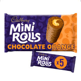 Cadbury chocolate orange mini rolls 5 pack - British product