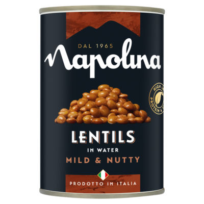Napolina brown lentils in water 400g, imported from the UK