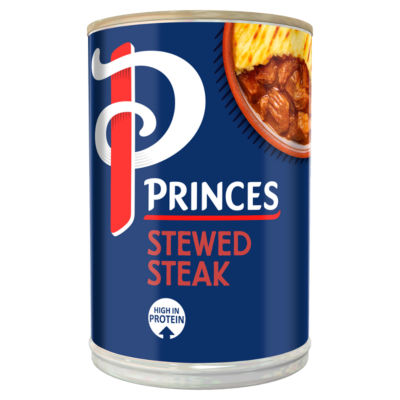 Princes stewed steak in rich meaty sauce 392g, imported from the UK