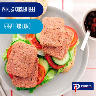 Princes Corned Beef 200g can, imported from the UK