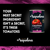 Napolina Chopped Tomatoes with Garlic 400g, imported from the UK