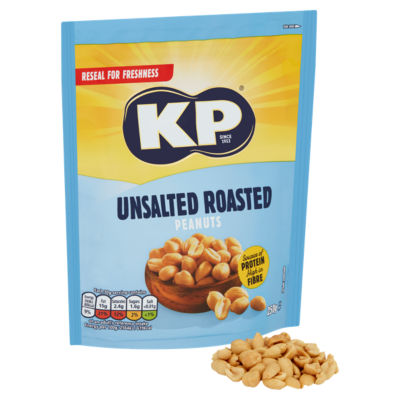 KP unsalted roasted peanuts 250g, UK version