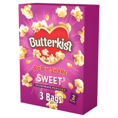 Butterkist Sweet Microwave Popcorn 3x60g - British product
