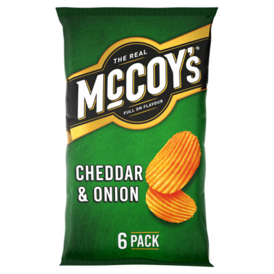 McCoy's Cheddar & Onion crisps 6 x 25g, imported from the UK