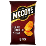 McCoy's flame grilled steak crisps 6 pack multipack, imported from the UK
