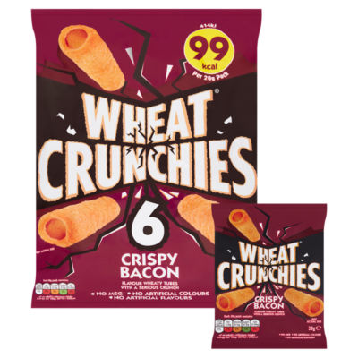 Wheat Crunchies bacon flavour crisps 6 pack (British brand)