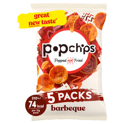 Popchips Barbeque Crisps 5 Pack, imported from the UK