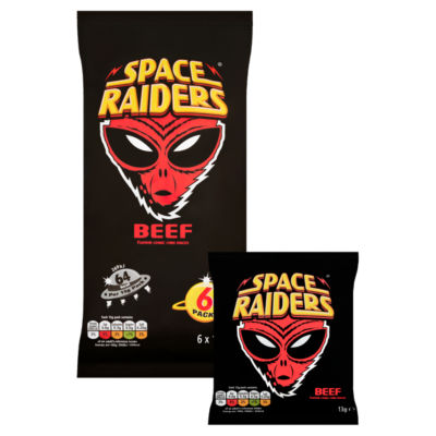 Space Raiders Beef Crisps Multipack 6 Pack